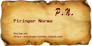 Piringer Norma névjegykártya